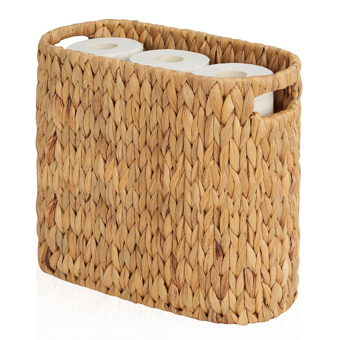 Toilet Paper Basket for 9 Rolls with Built-in Handles