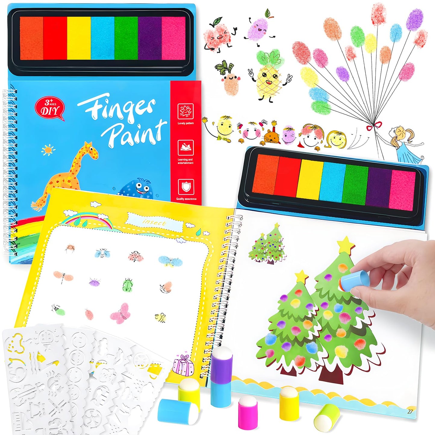 Washable Finger Paint Set - 7 Colors