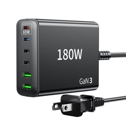 180W 6 Port GaN3 USB C Fast Charger