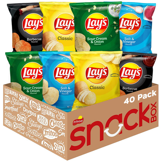 Lay's Potato Chips, 4 Flavor Variety Pack, 40 Pack