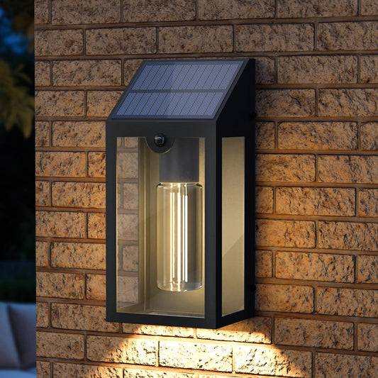 Solar Outdoor Wall Lantern Light, Water-Resistant