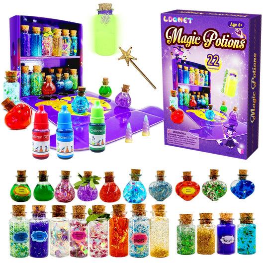LDomet Fairy Magic Potions Kit for Kids - DIY 22 Bottles Magical Potions for Christmas Decorations, Creative Art Craft Toy for Girls, Fun Birthday Gift Toys for Girl 6 7 8 9 10