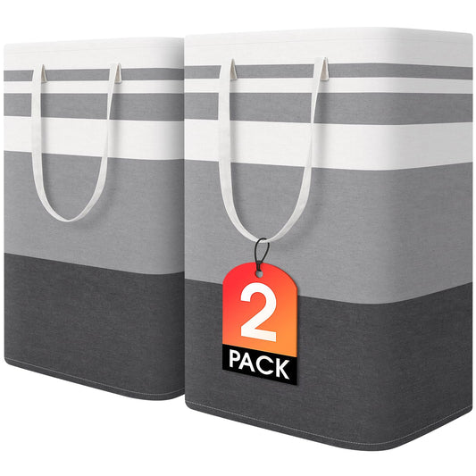 Large Collapsible Laundry Baskets – 2-Pack