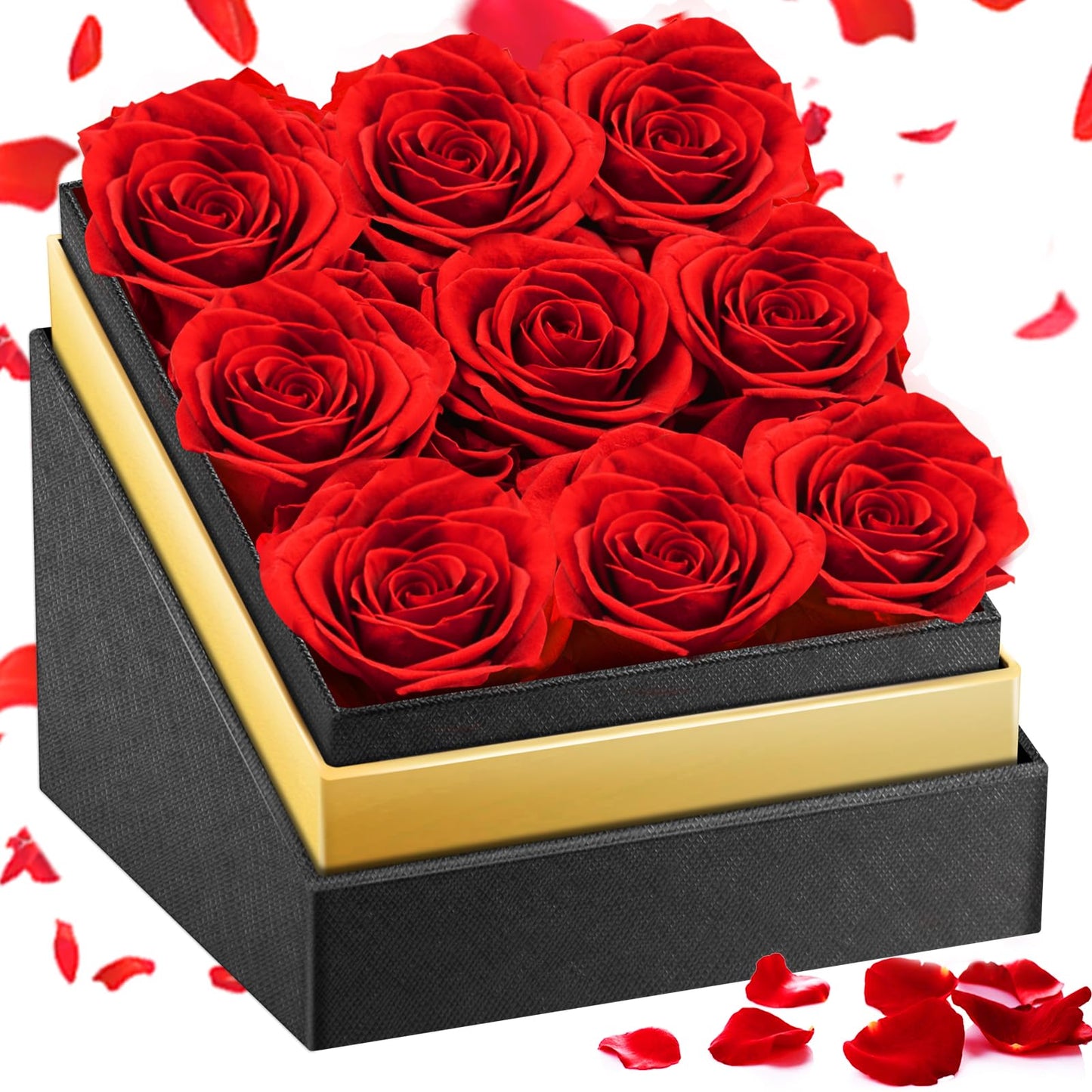 9 Real Forever Roses, Forever Preserved Roses in a Box