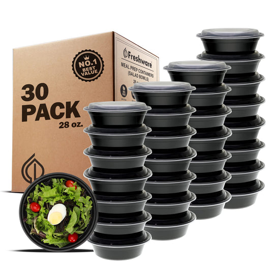Freshware 28 oz Meal Prep Bowl Containers 30 Pack