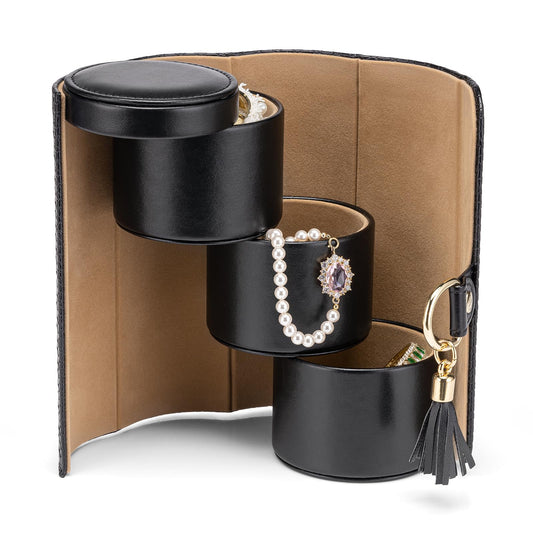 Vlando Leather Jewelry Roll Box Organizer