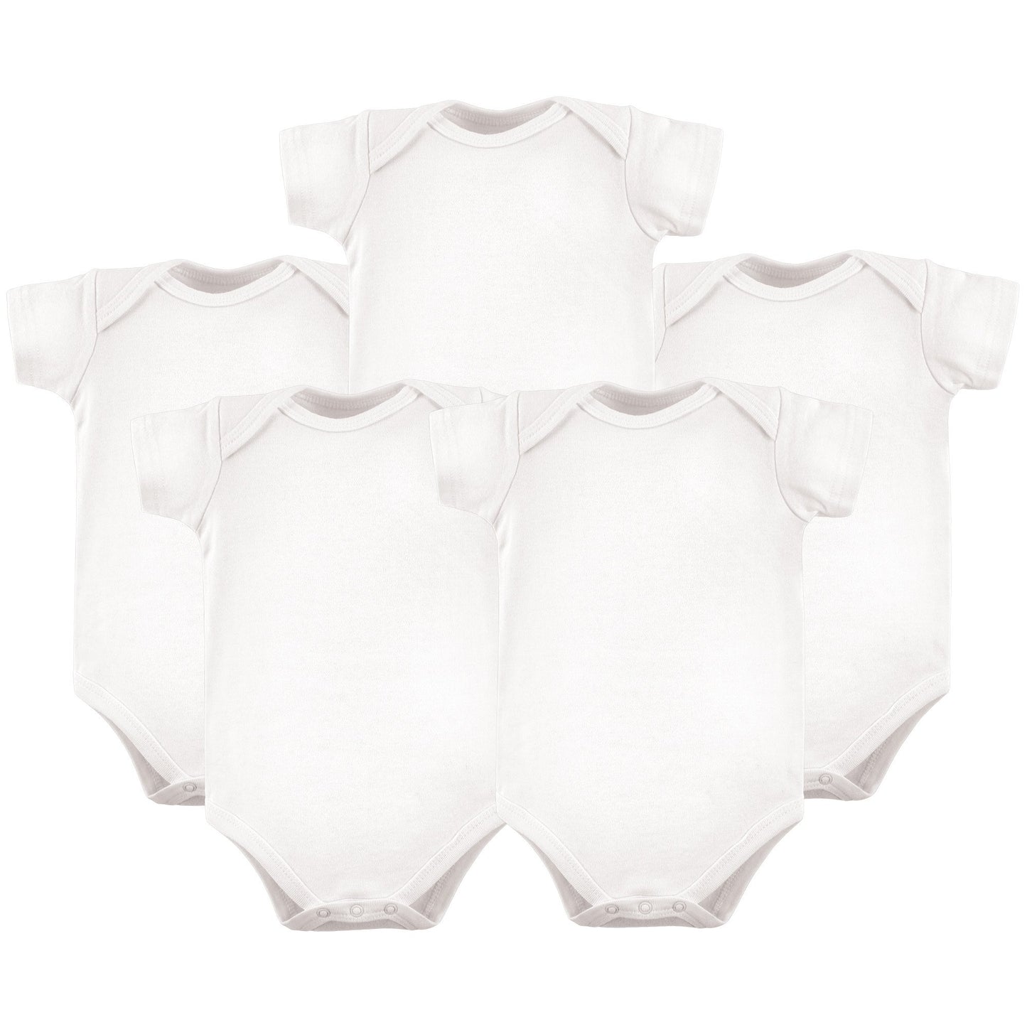 Hudson Baby Unisex Baby Cotton Bodysuits, White, 6-9 Months