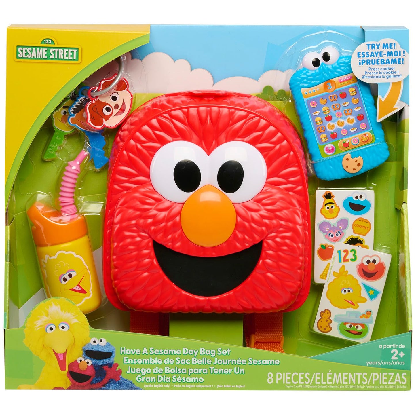 Sesame Street 7-Piece Bag Set, Dress Up and Pretend Play, Kids Toys for Ages 2 Up