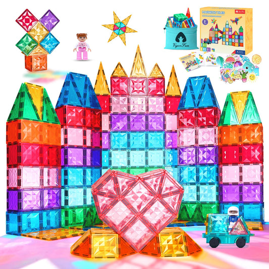 Magnetic Tiles Building Blocks Set – 126-Piece