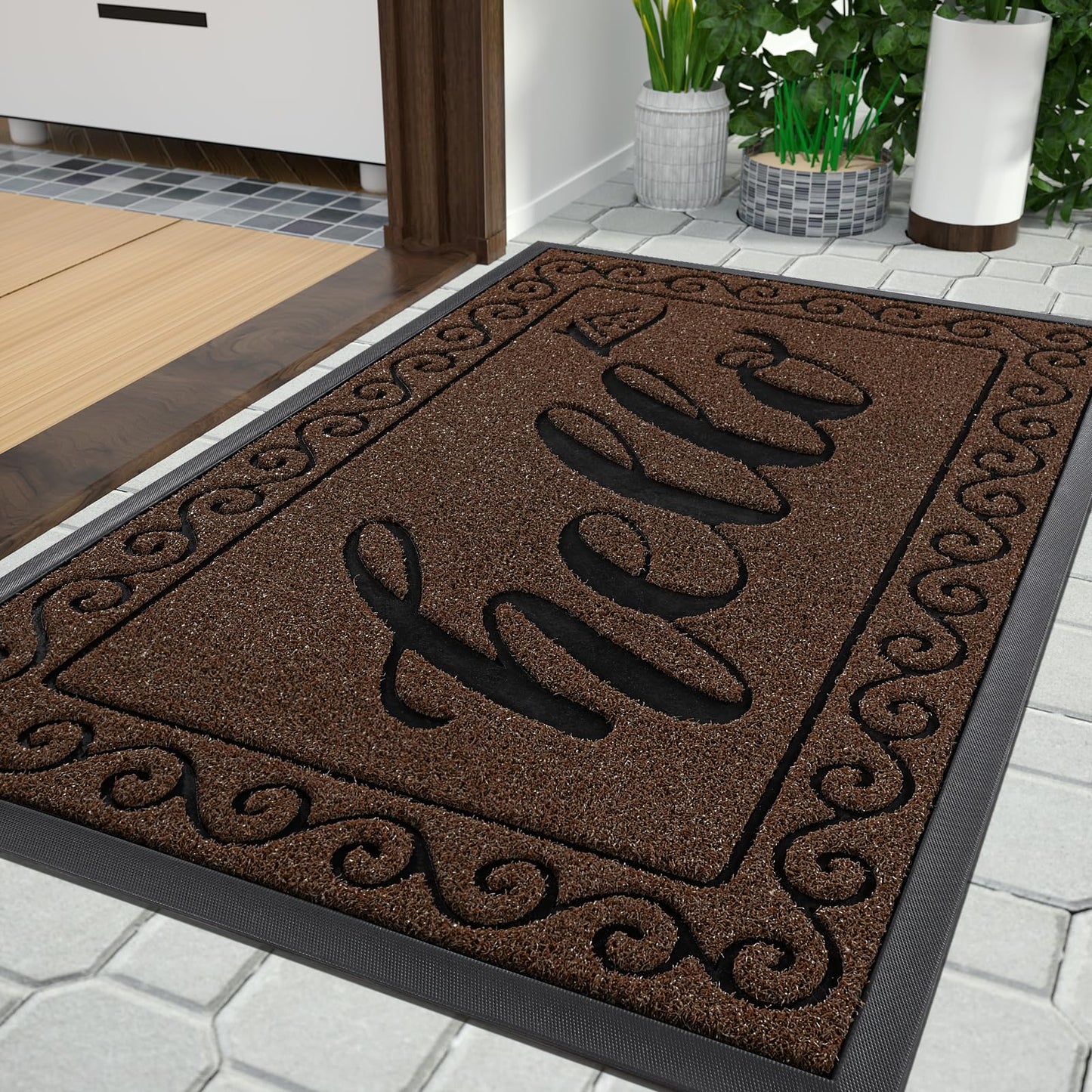 29.5 x 17 Inch Heavy Duty Non Slip Hello Door Mat