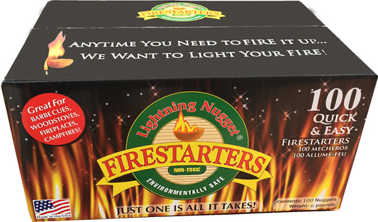 100 Count Lightning Nuggets Box Fire Starter, Pack of 1