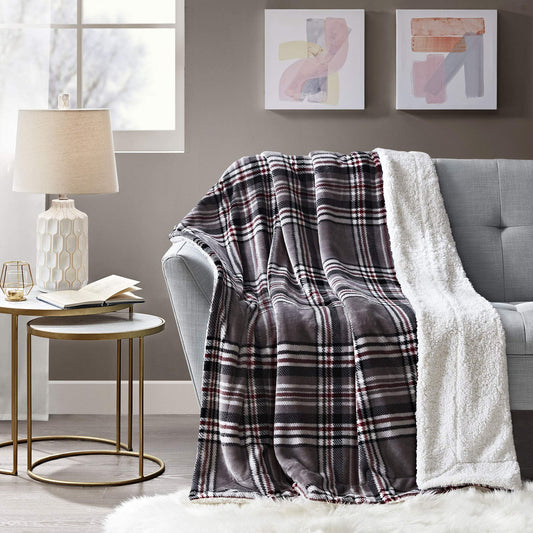 Comfort Spaces Ultra Soft and Cozy Sherpa Reversible Throw Blanket
